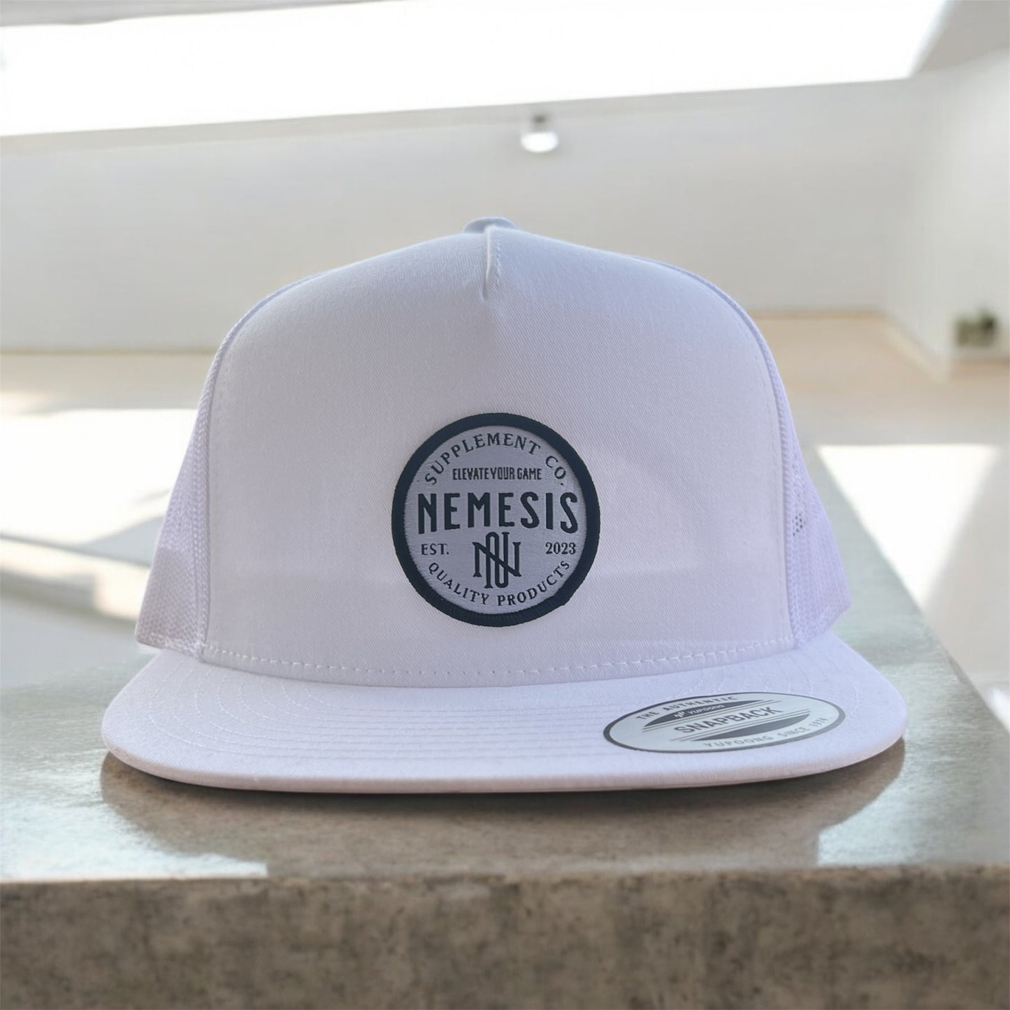 Embroidered patch snap back hat